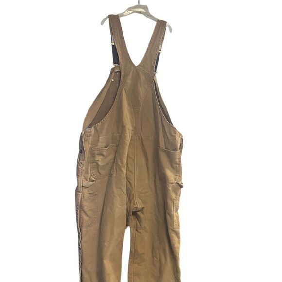 CARHARTT MEN’s Insulated Bib Overalls Size 52 Inseam 30” Tan - Picture 2 of 14
